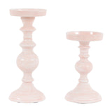 Alzira Turned Metal Candlesticks Set of 2