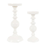 Alzira Turned Metal Candlesticks Set of 2