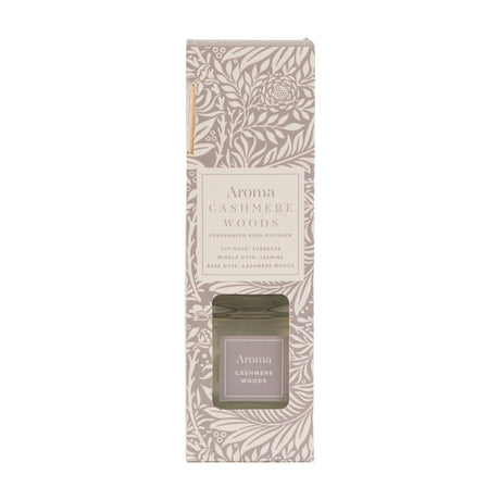 Aroma Cashmere Woods Fragranced Reed Diffuser 180ml – Natural
