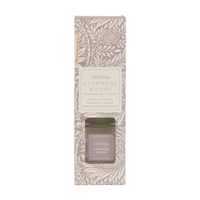 Aroma Cashmere Woods Fragranced Reed Diffuser 180ml – Natural