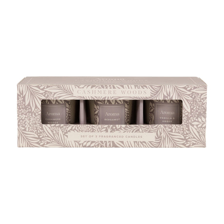 Aroma Fragranced Candles Set of 3 – Grey