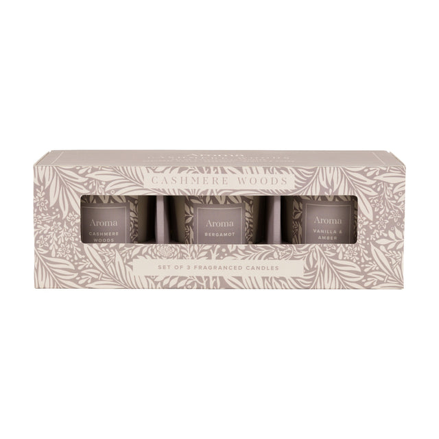 Aroma Fragranced Candles Set of 3 – Grey