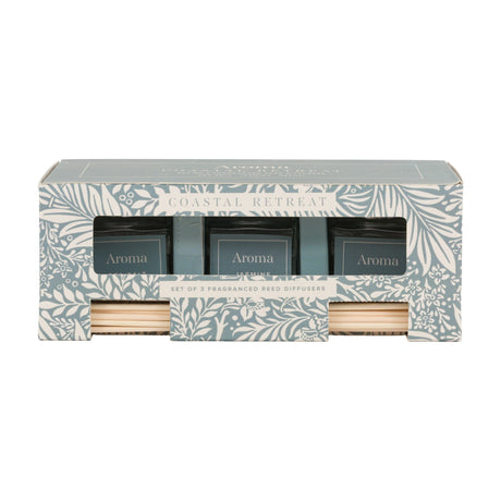 Coastal Retreat Fragranced Reed Diffusers – Teal, Set of 3