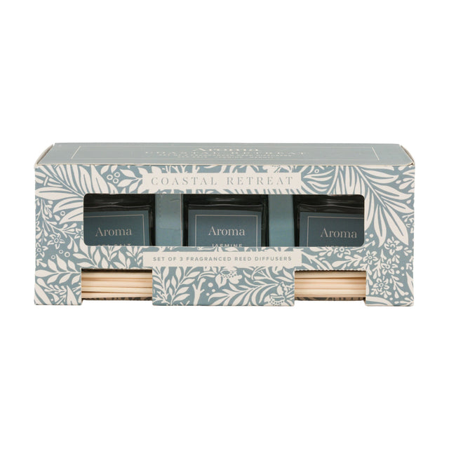 Coastal Retreat Fragranced Reed Diffusers – Teal, Set of 3