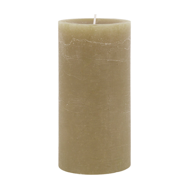 Rustic Pillar Candle Set of 2 – Olive