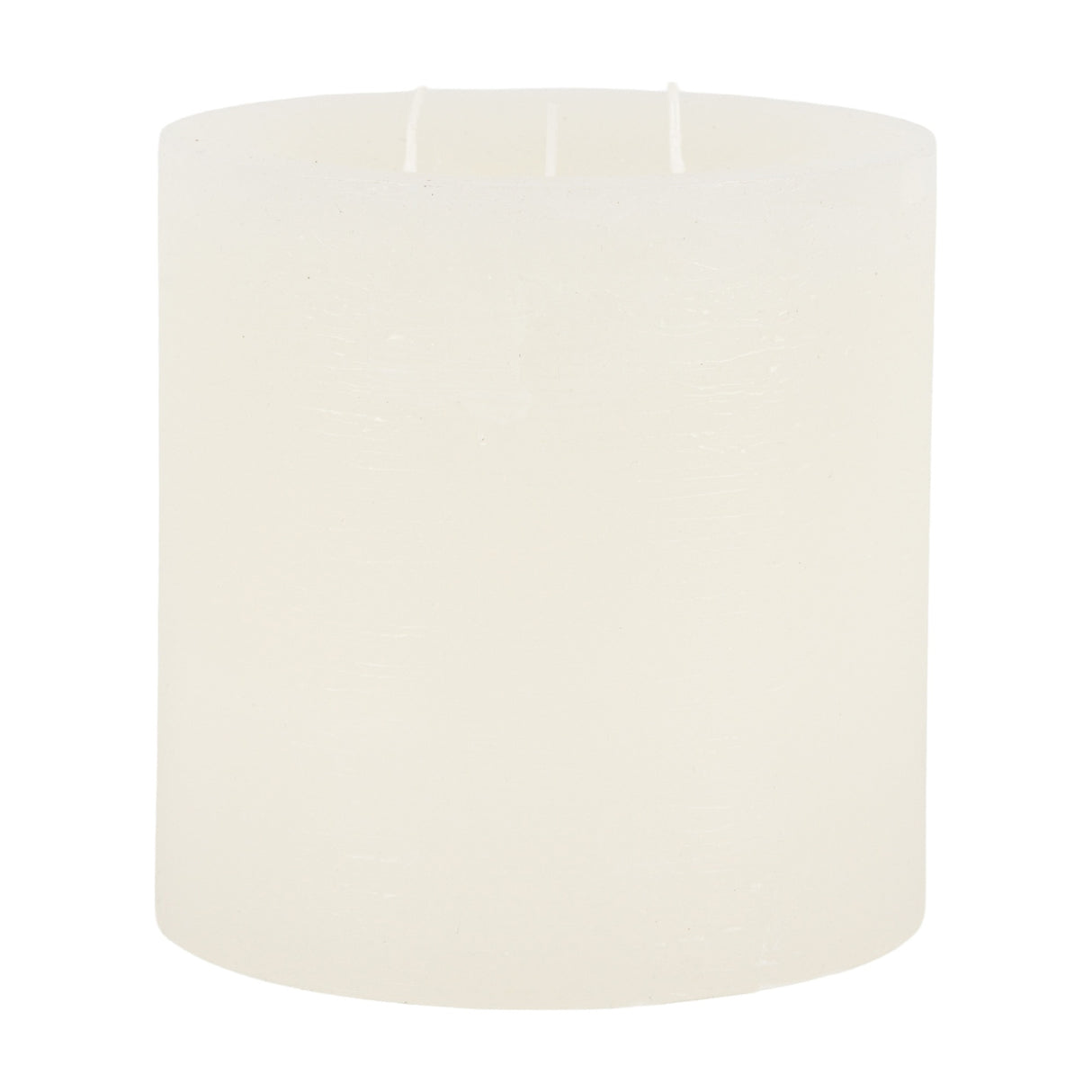 Rustic Multi-Wick Pillar Candle – White