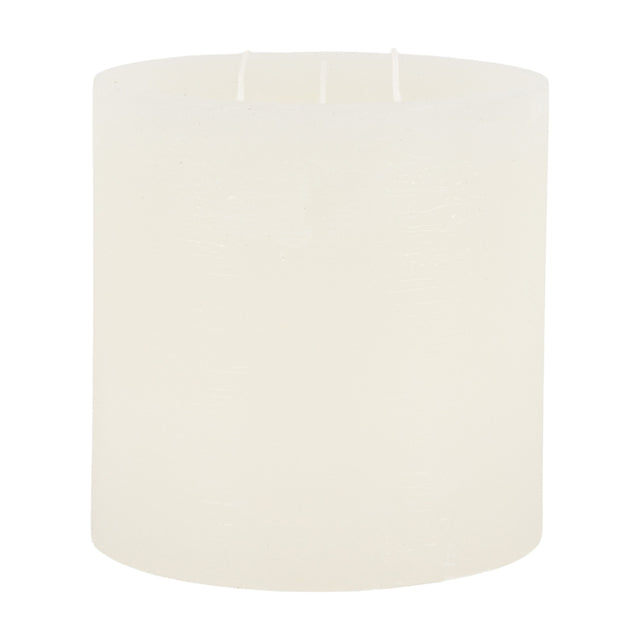 Rustic Multi-Wick Pillar Candle – White
