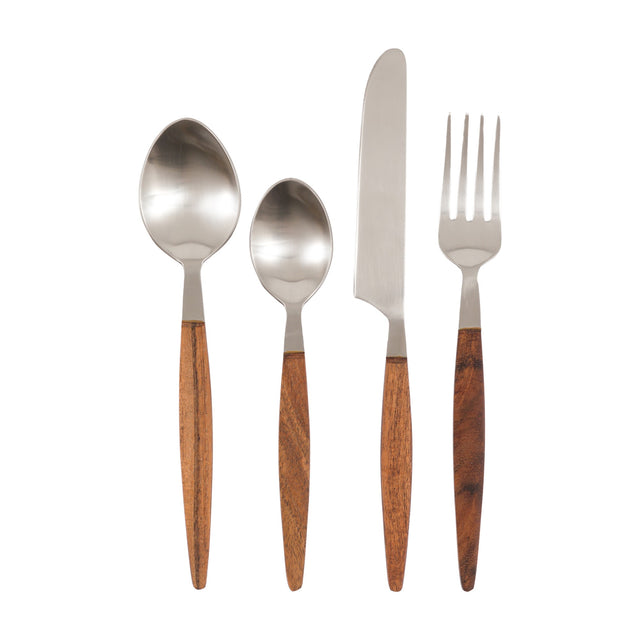 Adra Wooden Cutlery Set of 16 – Natural