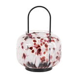 Confetti Glass Candle Holder with Handle – Brown