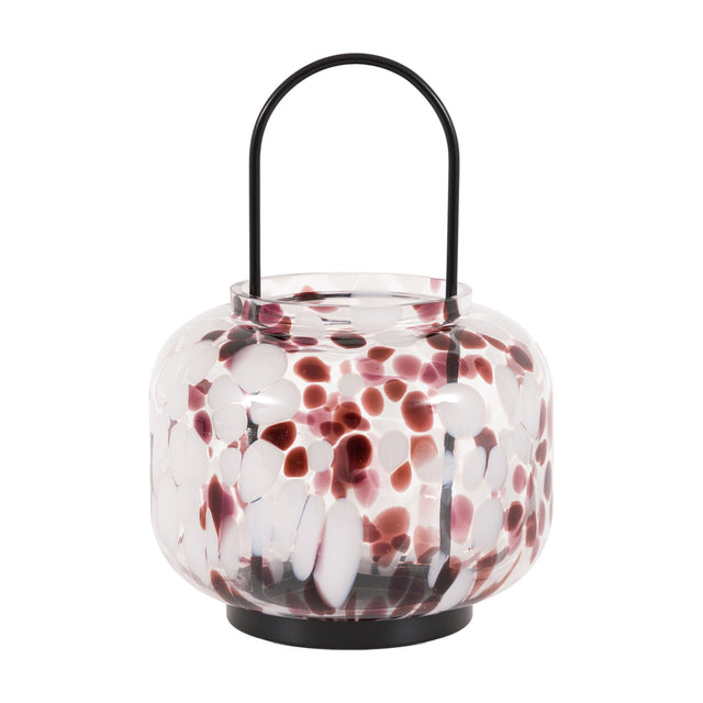 Confetti Glass Candle Holder with Handle – Brown