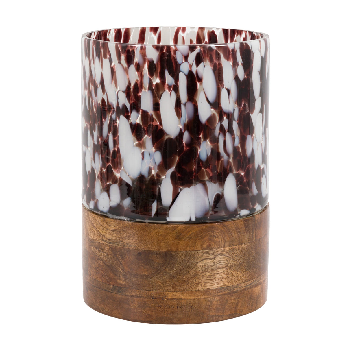Confetti Hurricane Candle Holder – Brown
