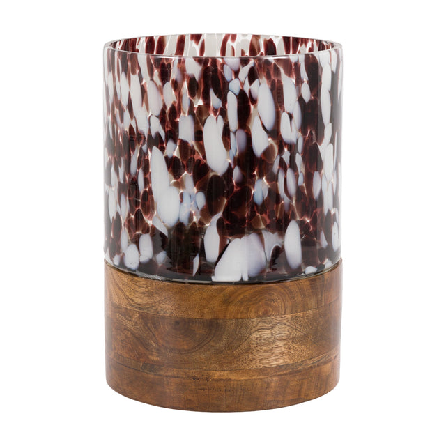 Confetti Hurricane Candle Holder – Brown