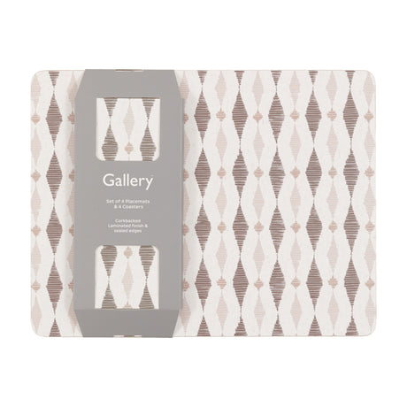 Geo Placemat and Coaster Set – Neutral