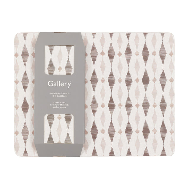 Geo Placemat and Coaster Set – Neutral