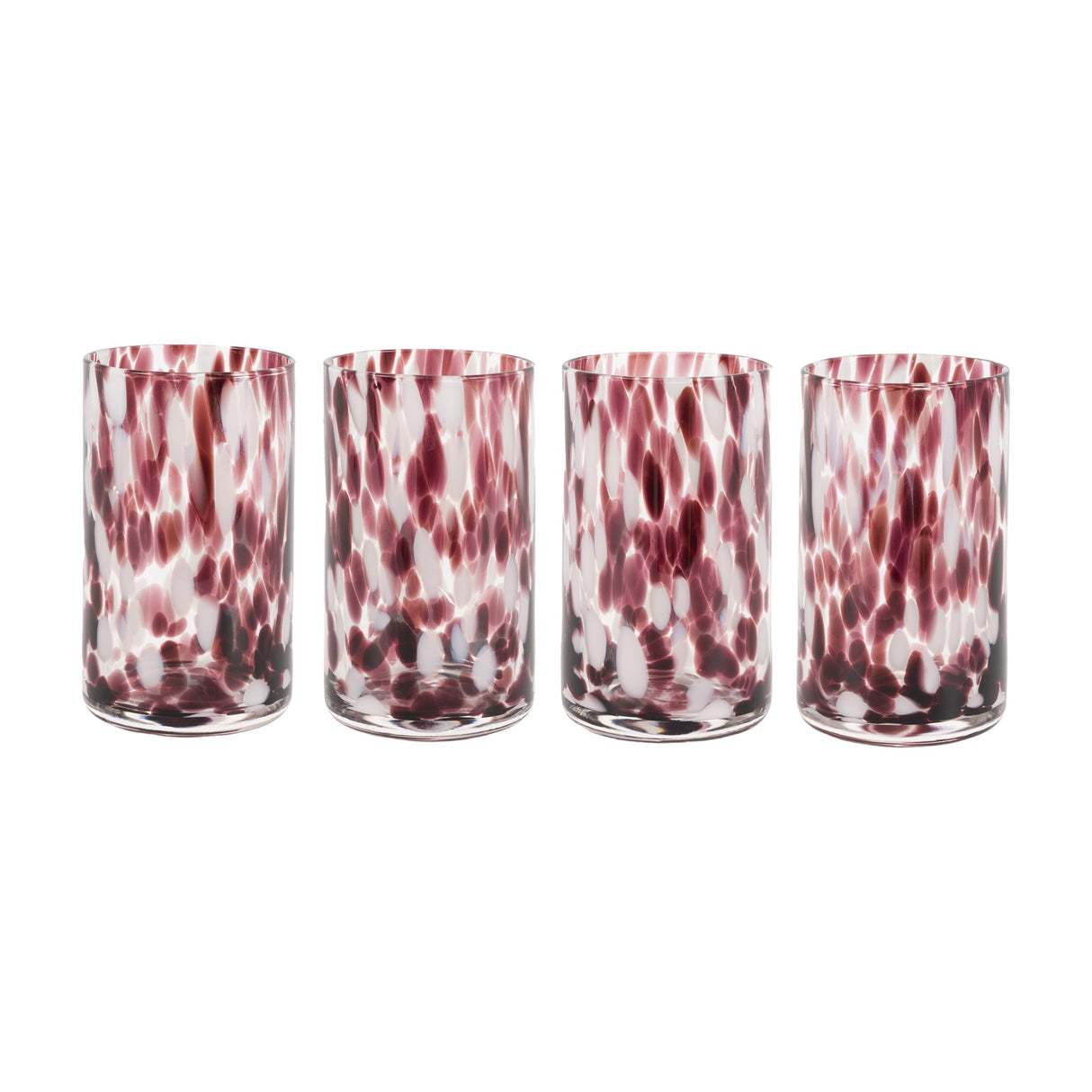 Confetti Highball Glasses – Burgundy