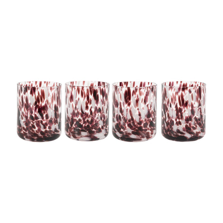 Confetti Tumbler Glasses – Burgundy