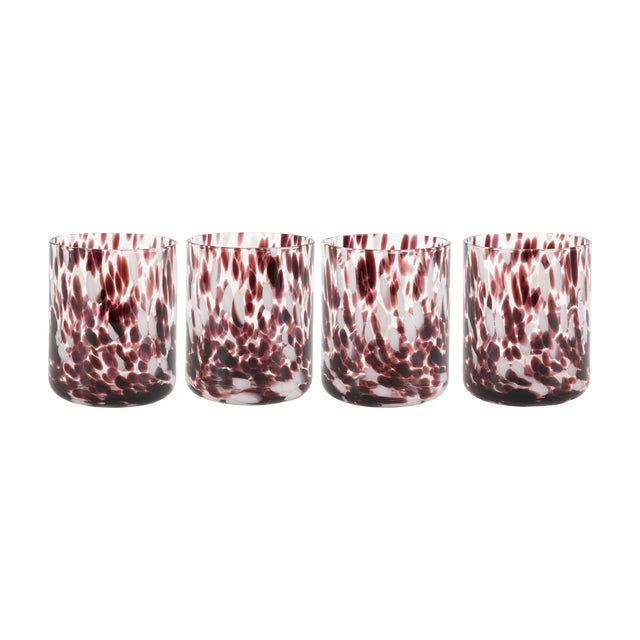 Confetti Tumbler Glasses – Burgundy