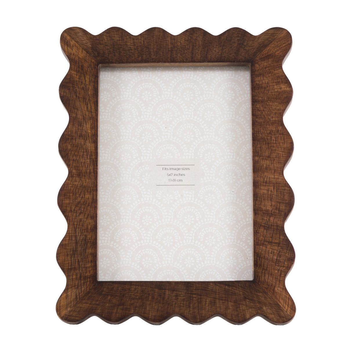 Avila Wooden Scallop Photo Frame 7x5in – Brown