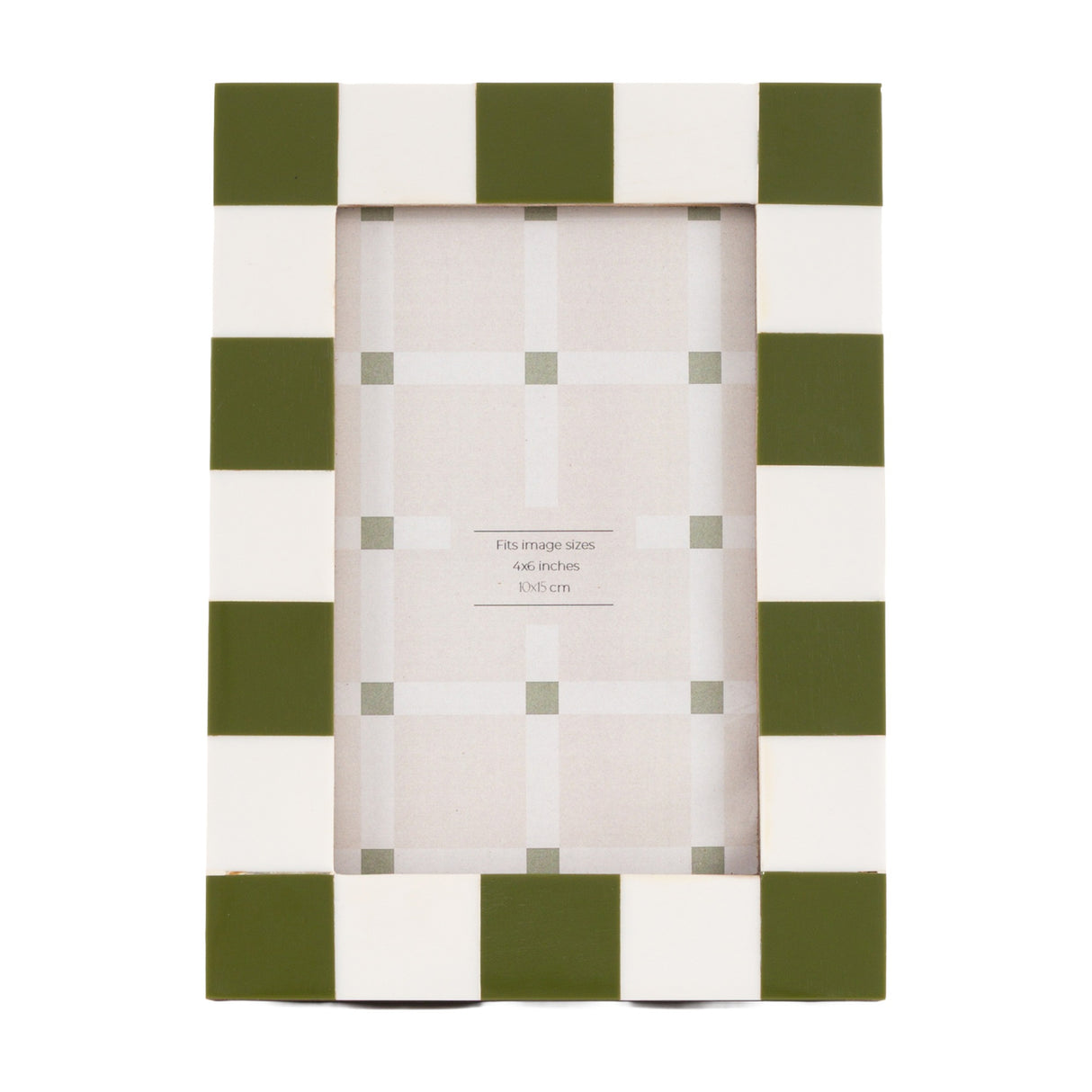 Coria Checkerboard Photo Frame 6x4in – Green