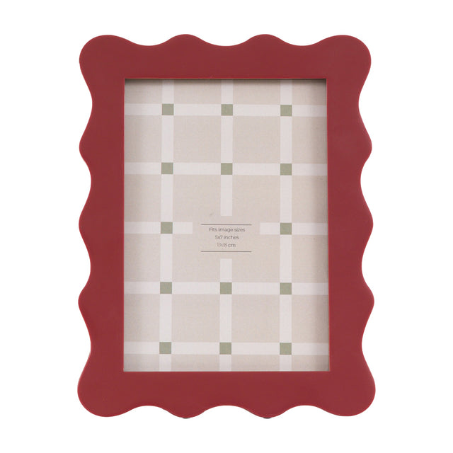 Viana Wavy Photo Frame 7x5in – Burgundy