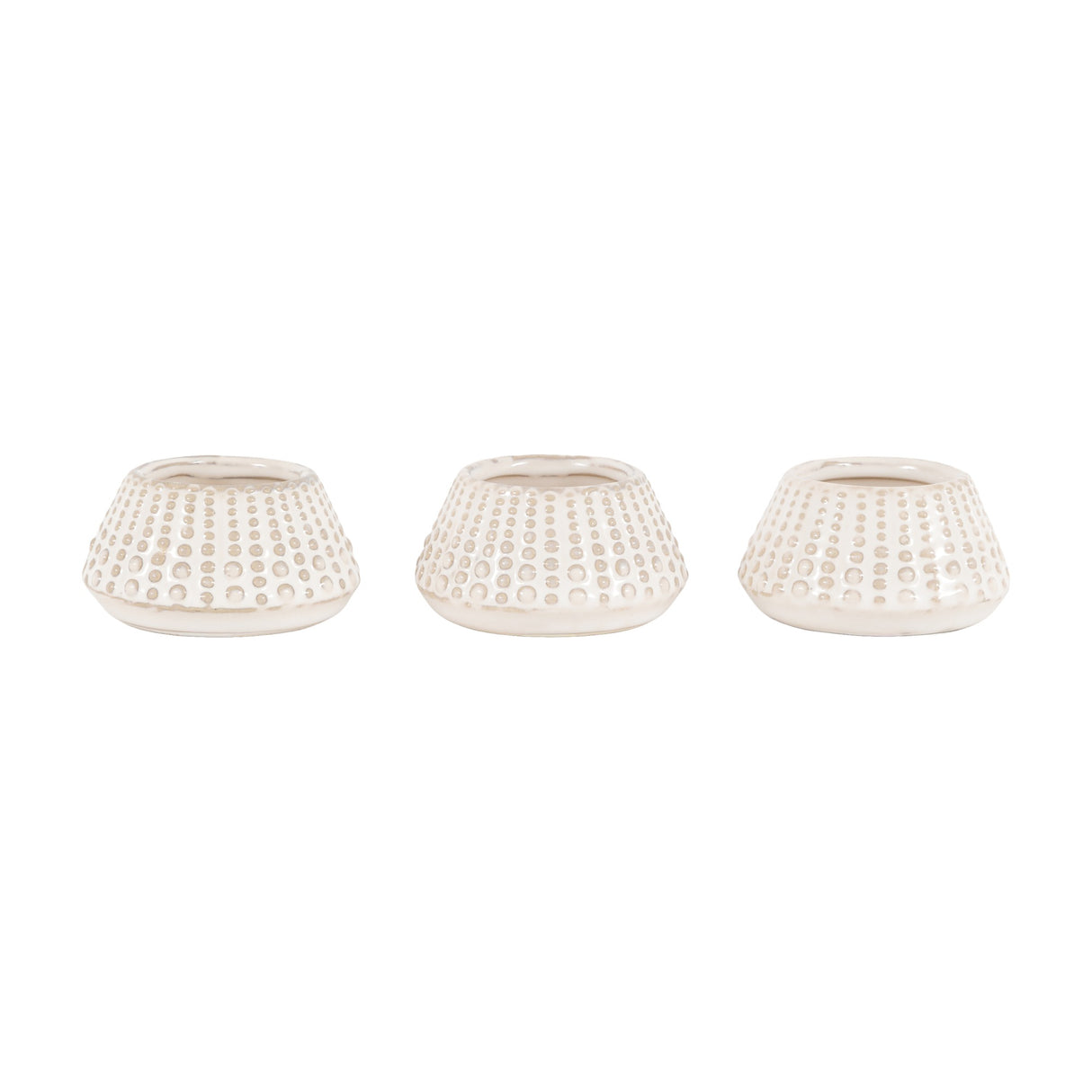 Fleck Dotted Tealight Holder Set of 3 – White