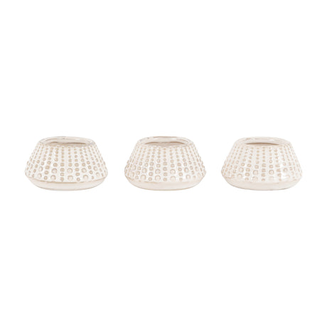 Fleck Dotted Tealight Holder Set of 3 – White