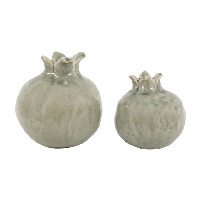 Pomegranates Sculpture Set of 2 – Fennel Green