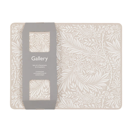 Farmhouse Leaf Placemat and Coaster Set of 4