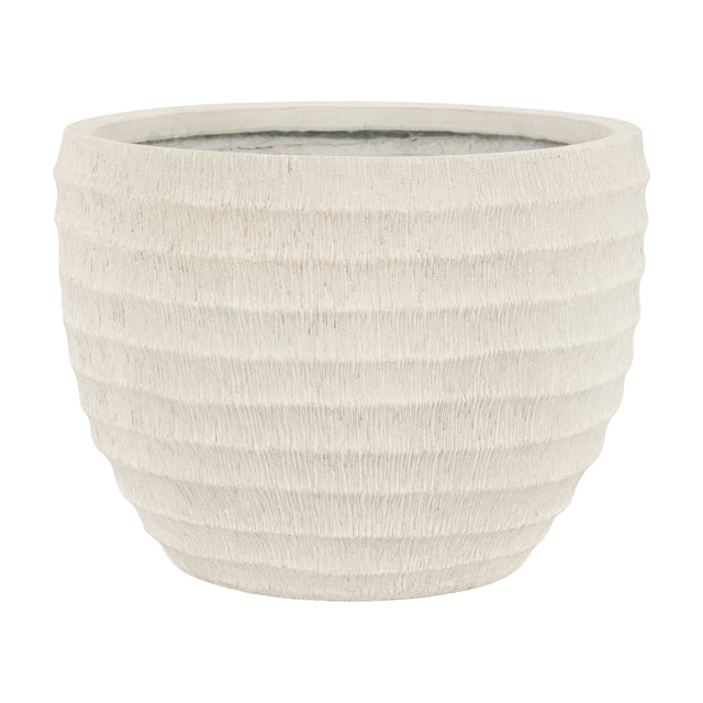 Lorca Ridged Outdoor Planter – White