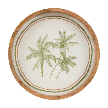 Palm Round Serving Tray – Natural