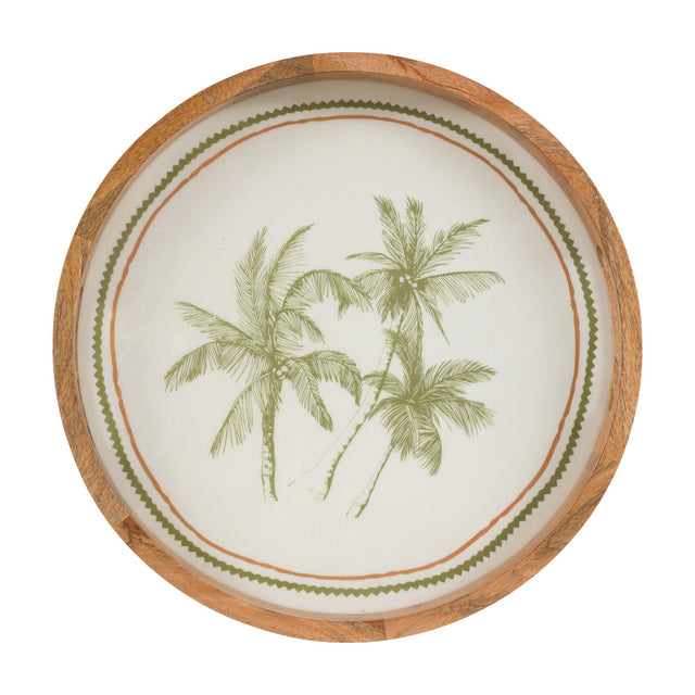 Palm Round Serving Tray – Natural