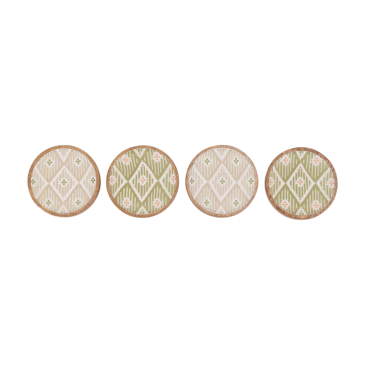 Anya Wooden Coasters – Green