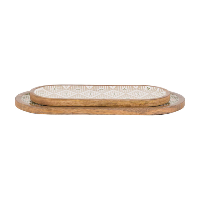 Anya Wooden Serving Trays Set of 2 – Natural