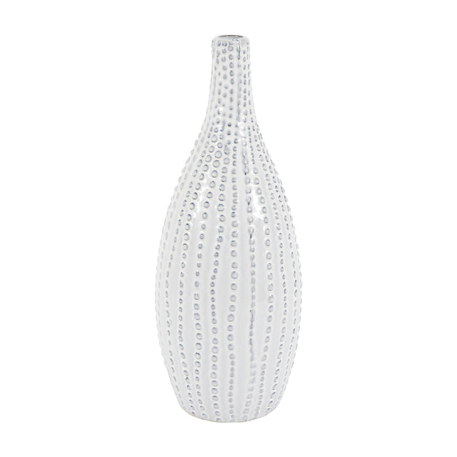 Lucia Beaded Vase – White