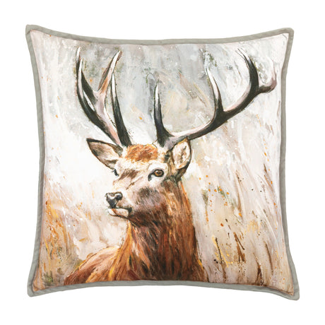 Woodland Stag Cushion – Brown