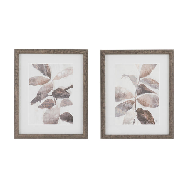 Natures Rhythm Botanical Framed Art Set of 2 – Brown