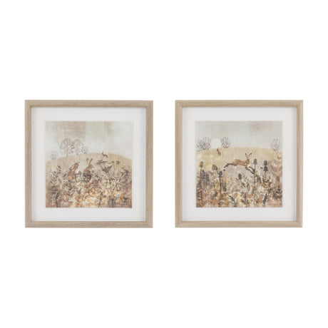 Meadow Mischief Framed Art Set of 2 – Brown