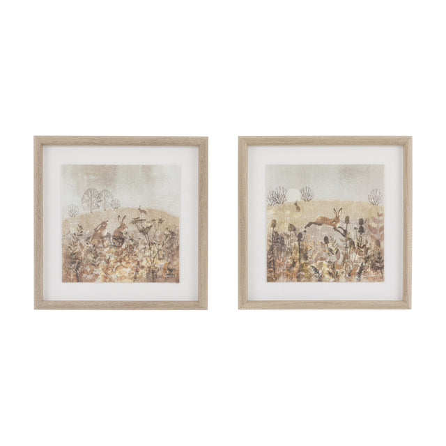 Meadow Mischief Framed Art Set of 2 – Brown