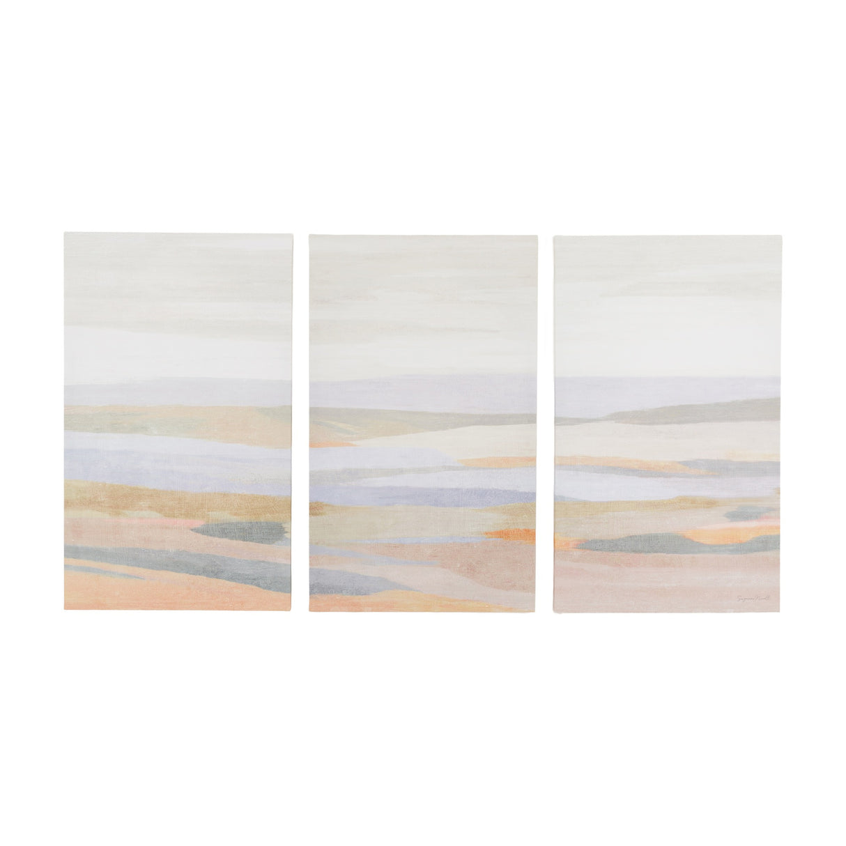 Infinite Triptych Abstract Landscape Canvas Set of 3 – Blush