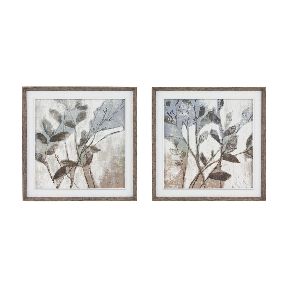 Foliage & Form Botanical Framed Prints Set of 2 – Grey