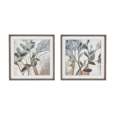 Foliage & Form Botanical Framed Prints Set of 2 – Grey