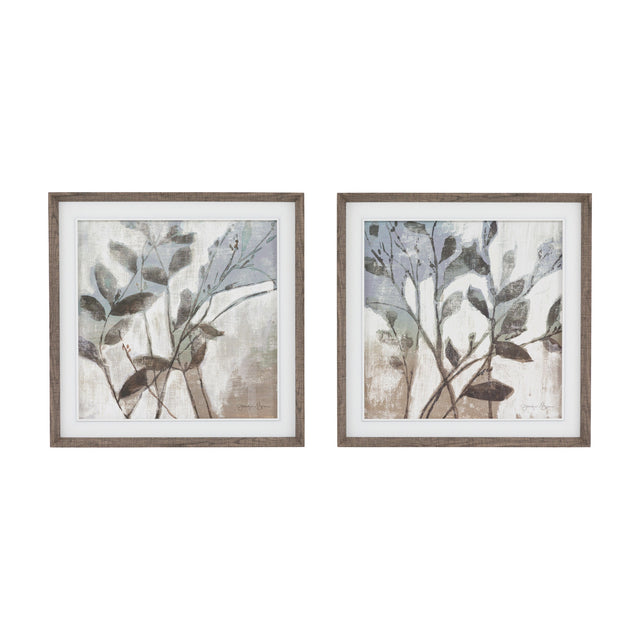 Foliage & Form Botanical Framed Prints Set of 2 – Grey