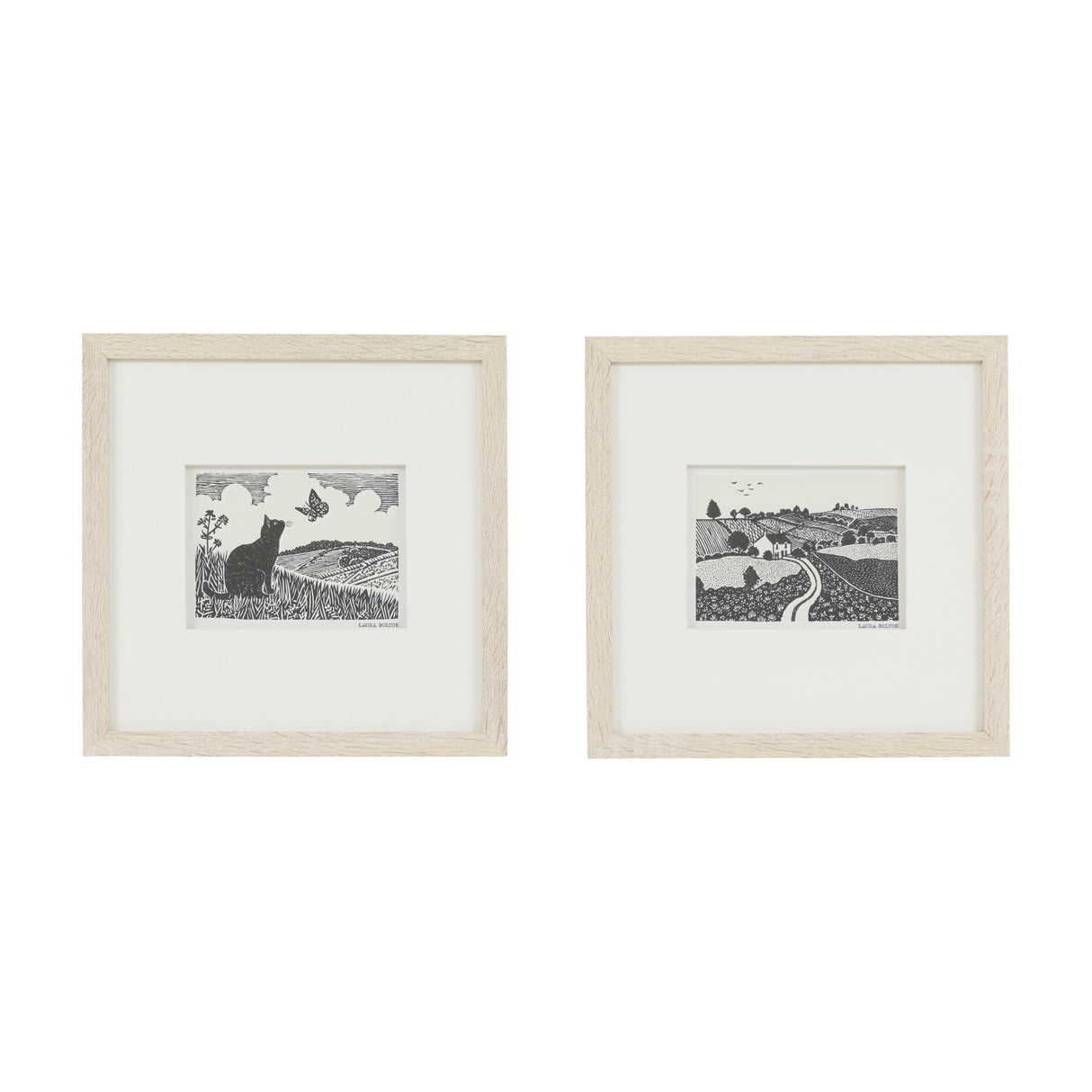 Rural Studies II Framed Art Set of 2 – Black