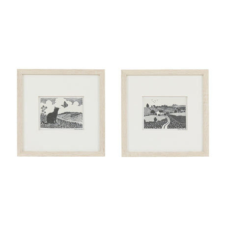 Rural Studies II Framed Art Set of 2 – Black