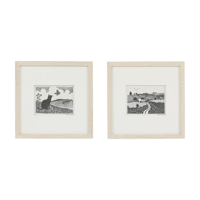 Rural Studies II Framed Art Set of 2 – Black