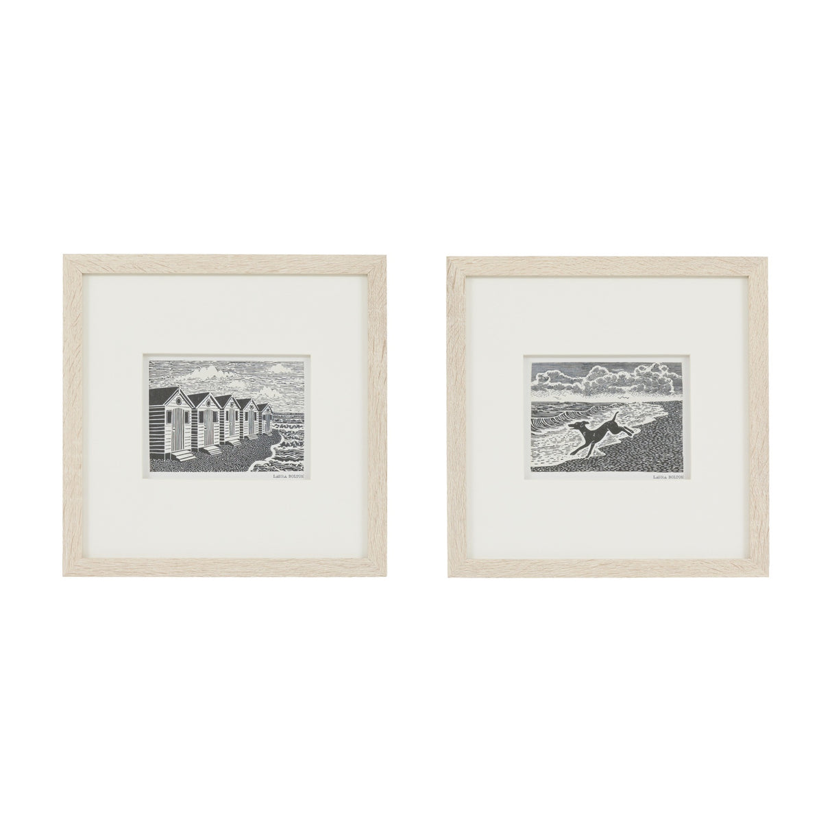 Tidal Tales Framed Coastal Prints – Monochrome
