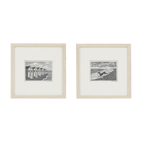 Tidal Tales Framed Coastal Prints – Monochrome