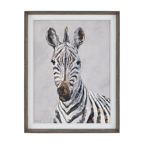 In the Wild II Zebra Collage Framed Canvas – Multicoloured