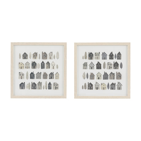 Home Sweet Home Framed Art Set of 2 – Grey