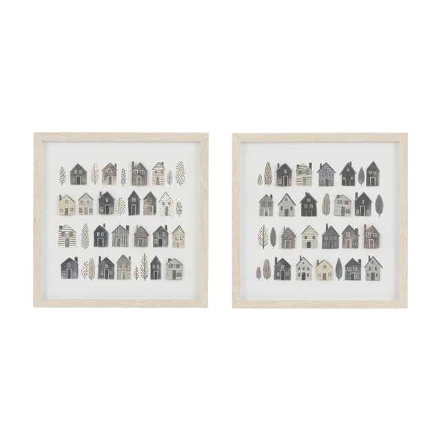 Home Sweet Home Framed Art Set of 2 – Grey